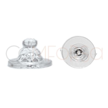 Silicone ear nut 11 mm (sterling silver 925 inside)