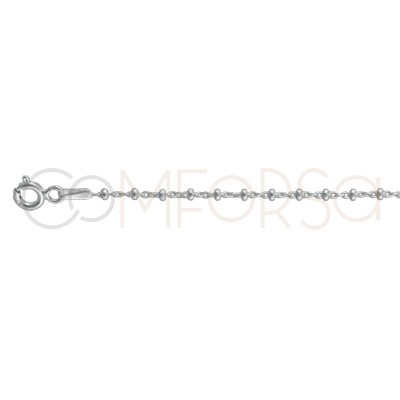 Gold-plated sterling silver 925 cable chain with beads 1.4 x 0.6mm