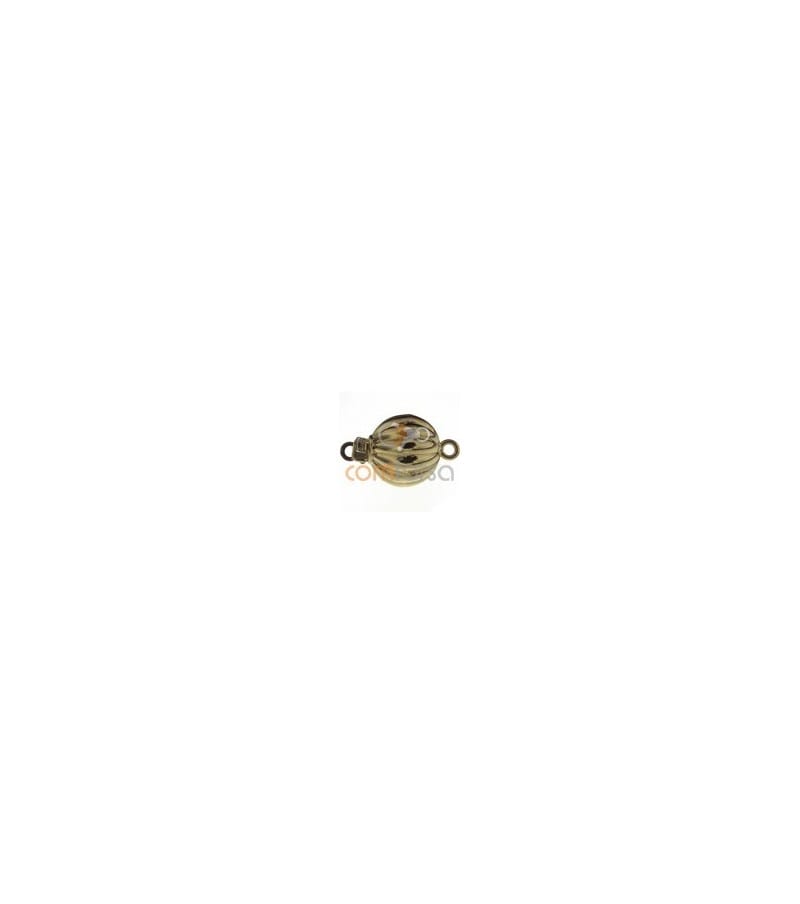 18kt Yellow gold corrugated ball clasp 10 mm