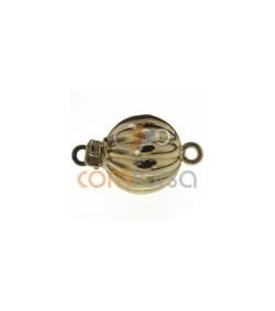 18kt Yellow gold corrugated ball clasp 10 mm