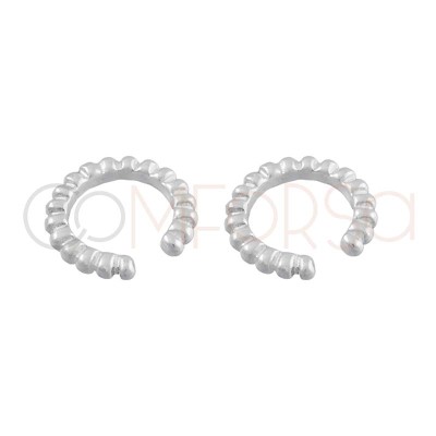 Ear cuff bolitas 11.5mm plata 925 chapada en oro