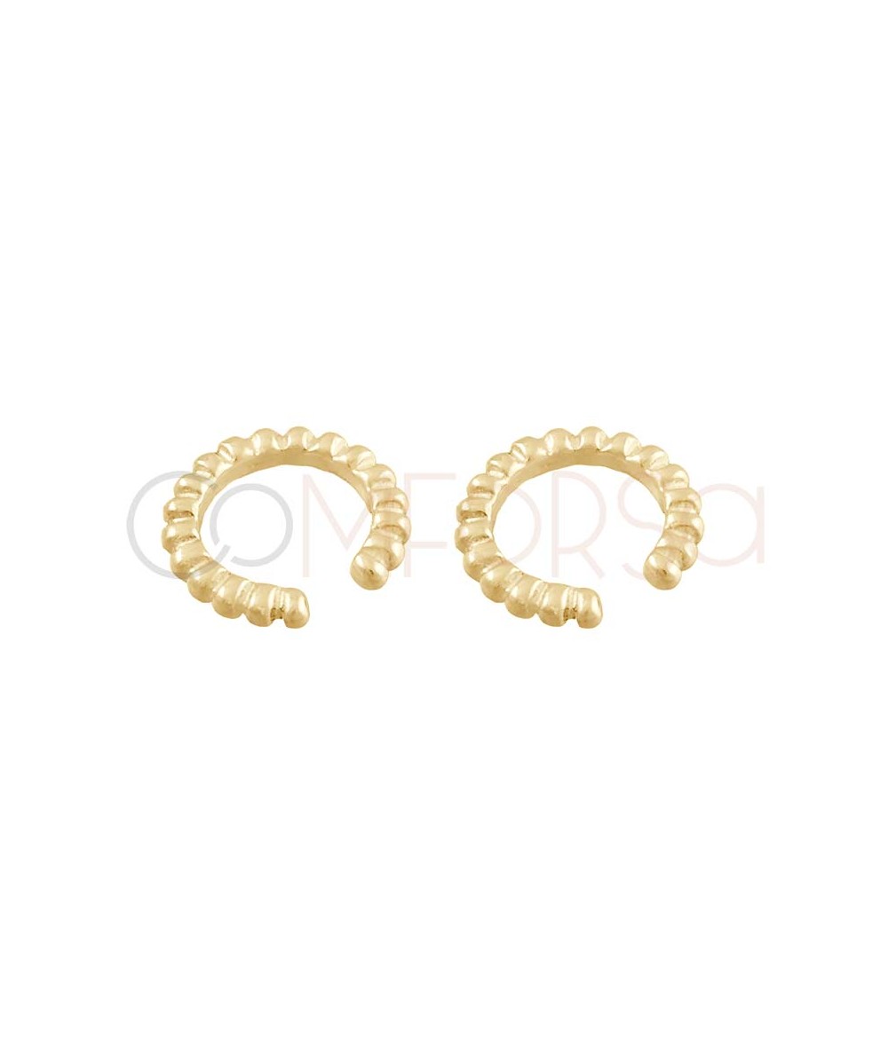 Ear cuff bolitas 11.5mm plata 925 chapada en oro