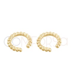 Ear cuff bolitas 11.5mm plata 925 chapada en oro