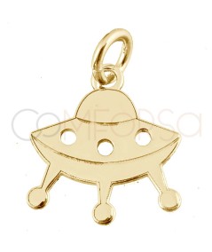 Gold-plated sterling silver 925 spaceship pendant 11.7 x 13mm