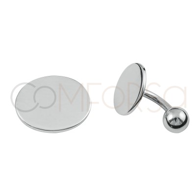 Sterling Silver 925 Oval Cufflinks 17 x 14 mm