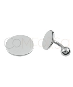 Sterling silver 925 oval cuff links 17 x 14mm