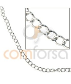 Cadena barbada fina 5 x 3.7 mm plata 925 ml