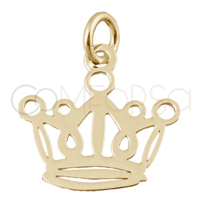 Sterling silver 925 cut out crown pendant 14 x 13mm