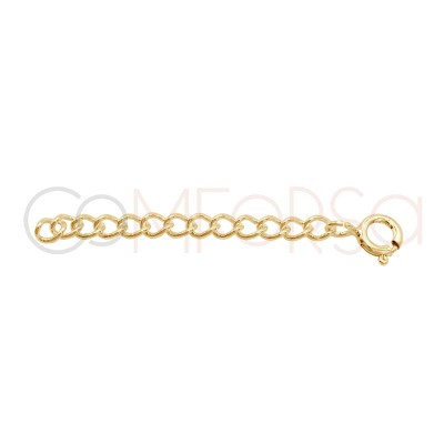 14K Rose Gold Necklace Extender Safety Chain 3 Curb Chain Lobster Clasp  1.8mm