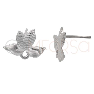 Fornitura pendiente flor cuatro hojas (interior anilla 1.2mm) Plata 925