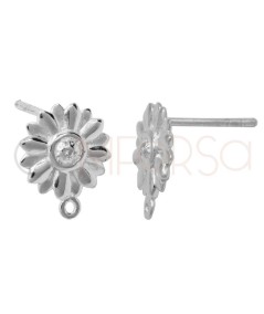 Sterling silver 925 sunflower earring finding with jump ring 10 mm