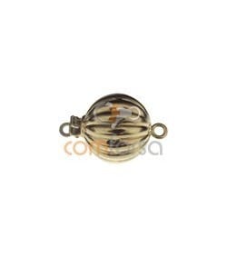 Broche galloneado de bola 12mm Oro 750