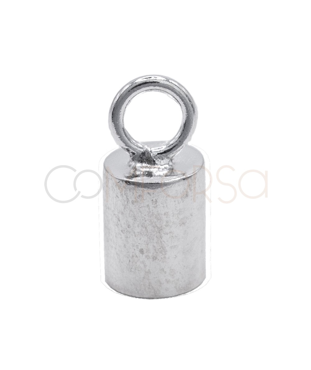 Sterling silver 925 End cap with jump ring 6 x 4.1 mm