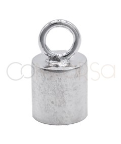 Sterling silver 925 End closed cap with jump ring 6 x 6.1 mm