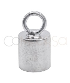 Terminal tubo forrado con anilla 6x6.1mm (interior) plata 925