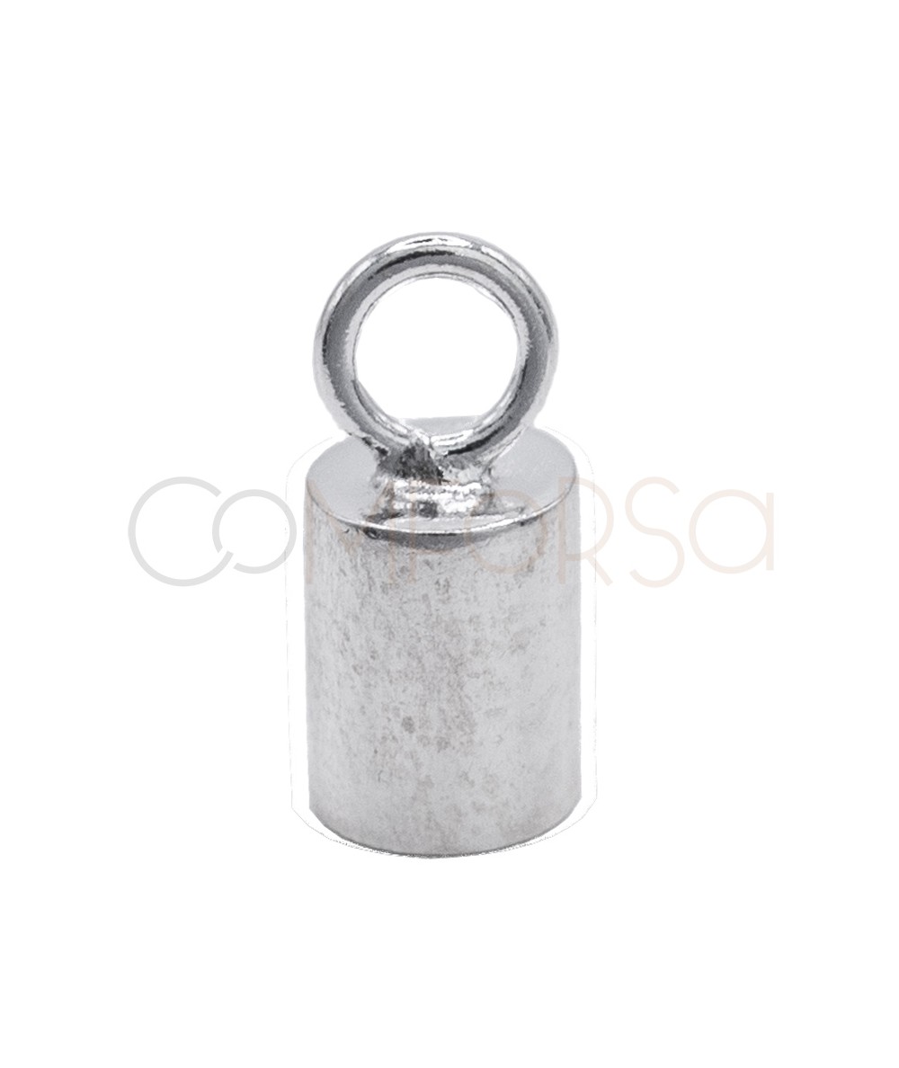 Sterling silver 925 End closed cap with jump ring 6 x 3.6mm