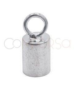 Sterling silver 925 End closed cap with jump ring 6 x 3.6mm