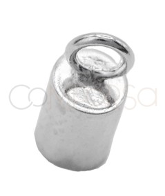 Sterling silver 925 End closed cap with jump ring 6 x 3.6mm