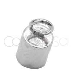 Sterling Silver 925 End closed cap with jump ring 6 x 5.1 mm