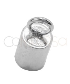 Sterling silver 925 End closed cap with jump ring 6 x 4.1 mm