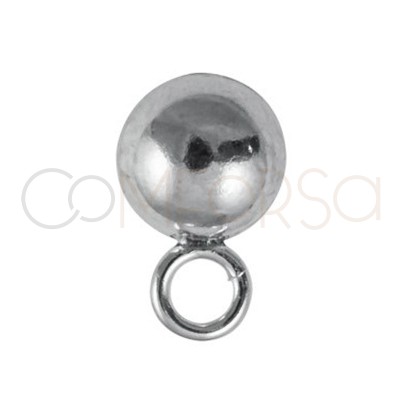 Sterling silver 925 Earring half-ball with jumpring 6 mm