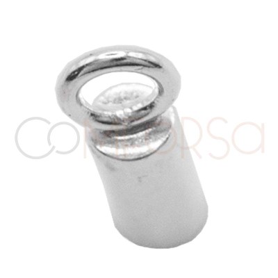 Sterling Silver 925 End closed cap with jump ring 6 x 3.1 mm