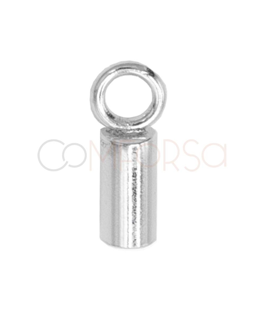 Terminal tubo forrado con anilla 6x3.1mm (interior) plata 925