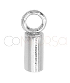 Terminal tubo forrado con anilla 6x3.1mm (interior) plata 925