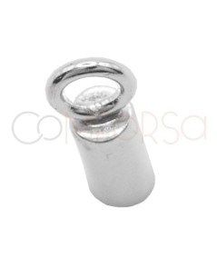 Sterling silver 925 open end cap with jump ring 6 x 2.1 mm