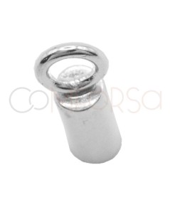 Terminal tubo forrado con anilla 6 x 2.1mm int. plata 925