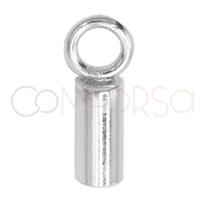 Terminal tubo forrado con anilla 6 x 2.1mm int. plata 925 chapado en oro