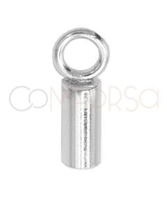 Terminal tubo forrado con anilla 6 x 2.1mm int. plata 925