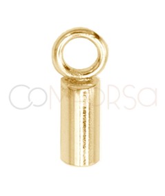 Terminal tubo forrado con anilla 6 x 2.1mm int. plata 925 chapado en oro