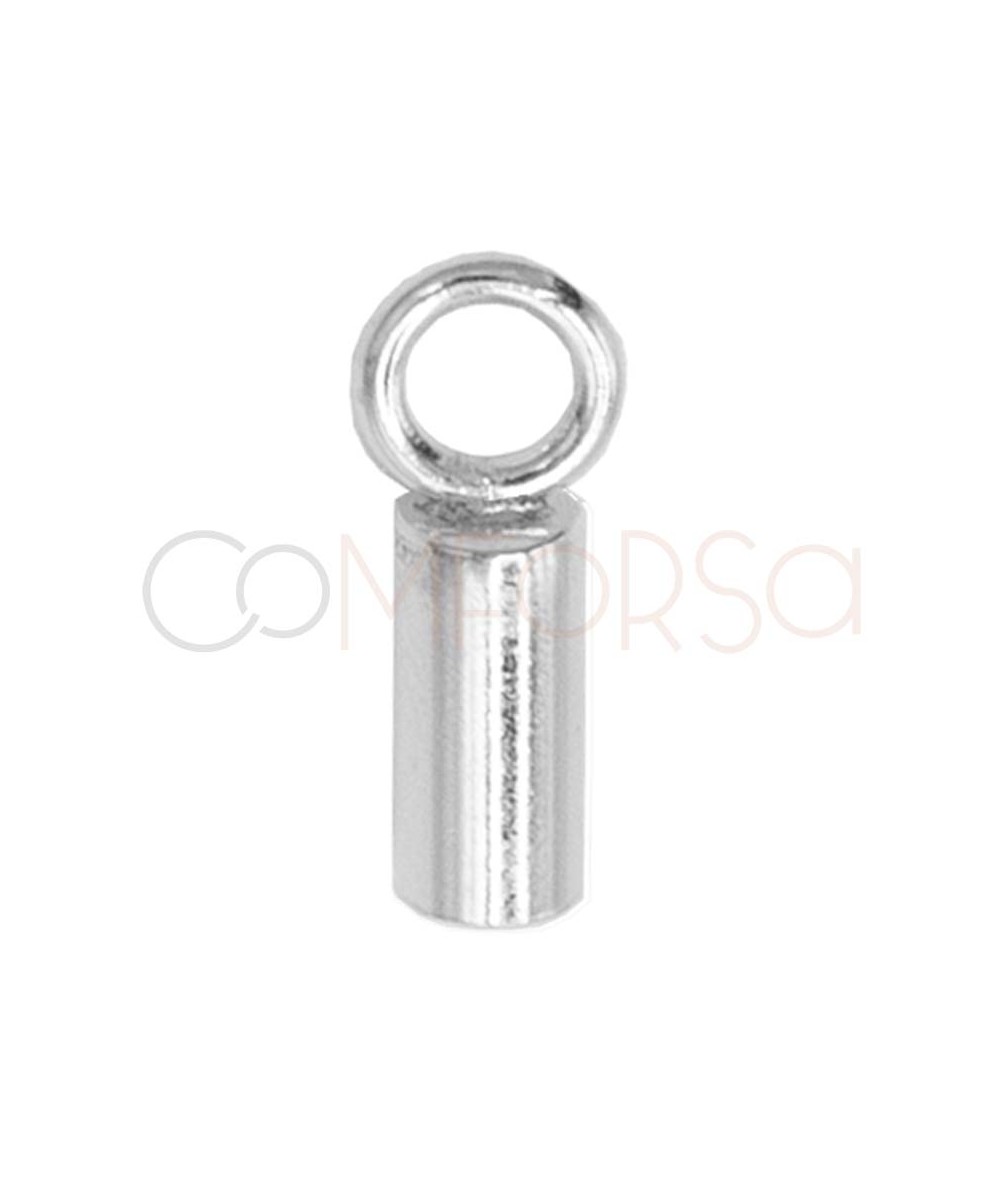 Terminal tubo forrado con anilla 6x2.1mm (interior) plata 925