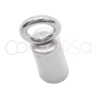 Sterling Silver 925 End closed cap with jump ring 6 x 2.1 mm