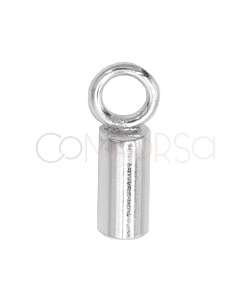 Terminal tubo forrado con anilla 6x2.6mm (interior) plata 925