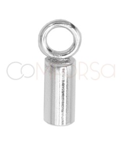 Terminal tubo forrado con anilla 6x2.6mm (interior) plata 925