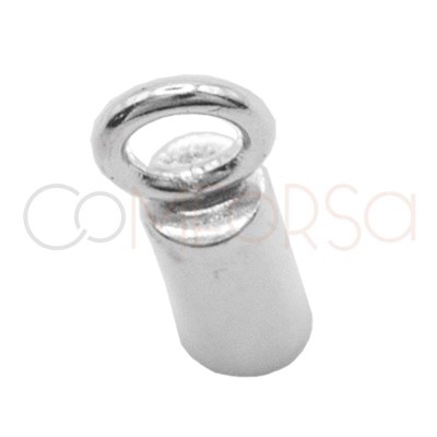 Sterling silver 925 End closed cap with jump ring 6 x 2.5 mm