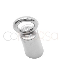 Sterling silver 925 End closed cap with jump ring 6 x 2.5 mm