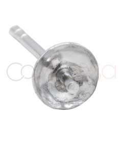 Sterling silver 925 Cap smooth with Ear Post 8 mm