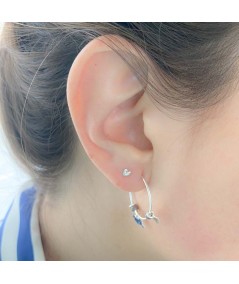 Sterling silver 925 smooth heart mini earrings 3mm