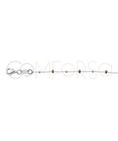 Sterling silver 925 love choker with beads & pendants 40 + 6cm