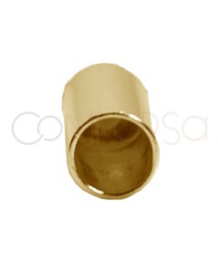 Terminal tubo forrado con anilla 6 x 4.1mm int. plata 925 chapado en oro