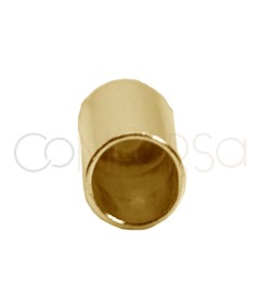 Terminal tubo forrado con anilla 6 x 3.1mm int. plata 925 chapado en oro