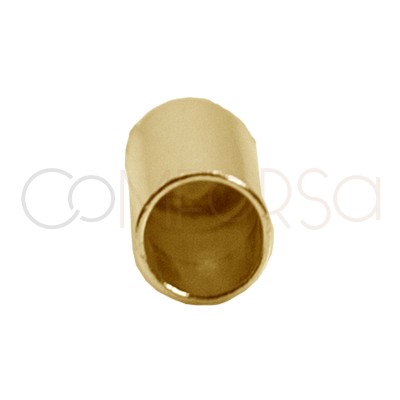 Terminal tubo forrado con anilla 6 x 2.1mm int. plata 925 chapado en oro