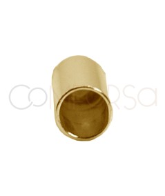 Terminal tubo forrado con anilla 6 x 2.1mm int. plata 925 chapado en oro