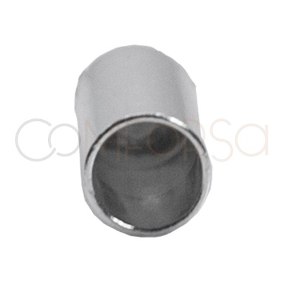 Sterling silver 925 End closed cap with jump ring 6 x 6.1 mm