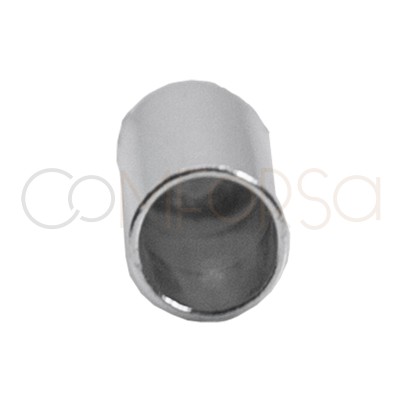 Sterling silver 925 End closed cap with jump ring 6 x 3.6mm