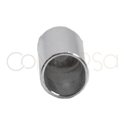 Sterling Silver 925 End closed cap with jump ring 6 x 3.1 mm