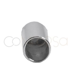 Sterling Silver 925 End closed cap with jump ring 6 x 3.1 mm